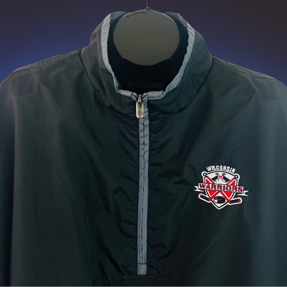 Holloway XXL 1/2 Zip PU Coated Polyester Shell Coach Jacket Wi Warriors Hockey" - Picture 9 of 10